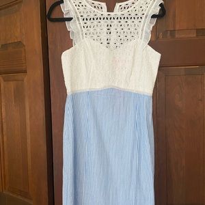 Lilly Pulitzer Maya Stripe and Lace Eyelet Sheath NWT